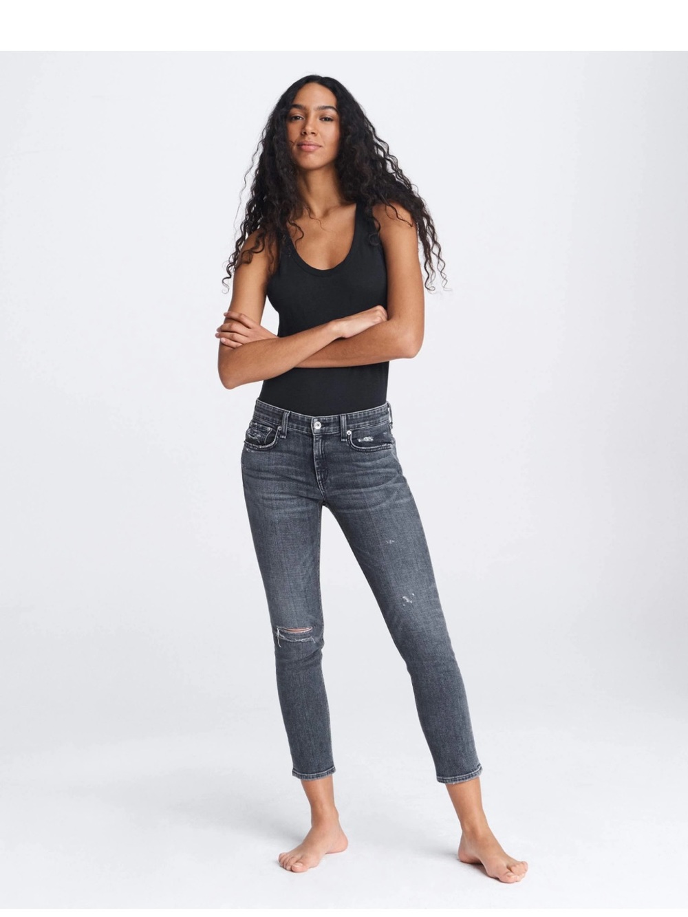 rag & bone Women’s Dre Low rise Ankle Slim Boyfriend Jeans in Dark Gray Wash